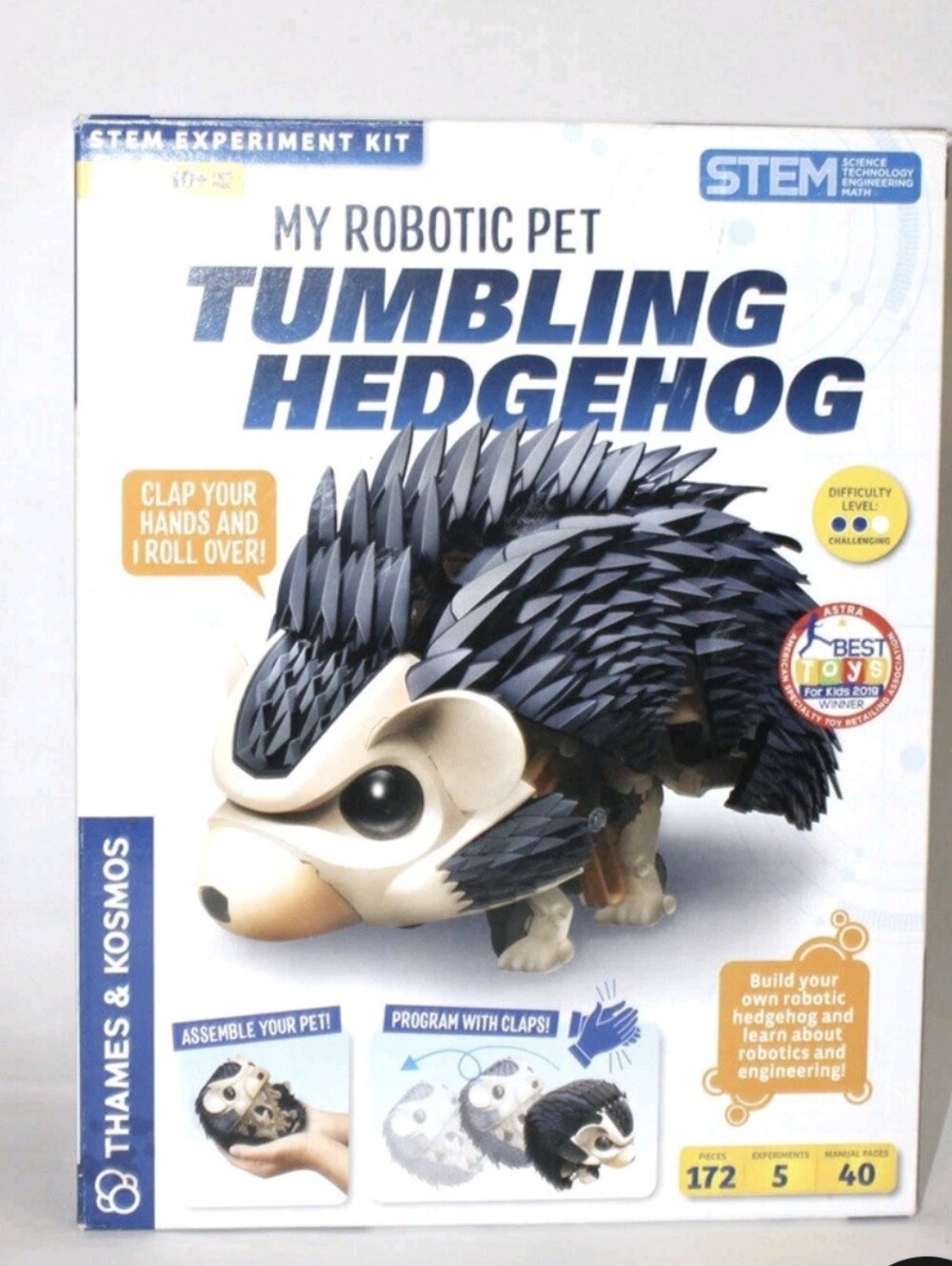 New In BOX Tumbling Hedgehog Robotic Pet - Black. Retails For $50